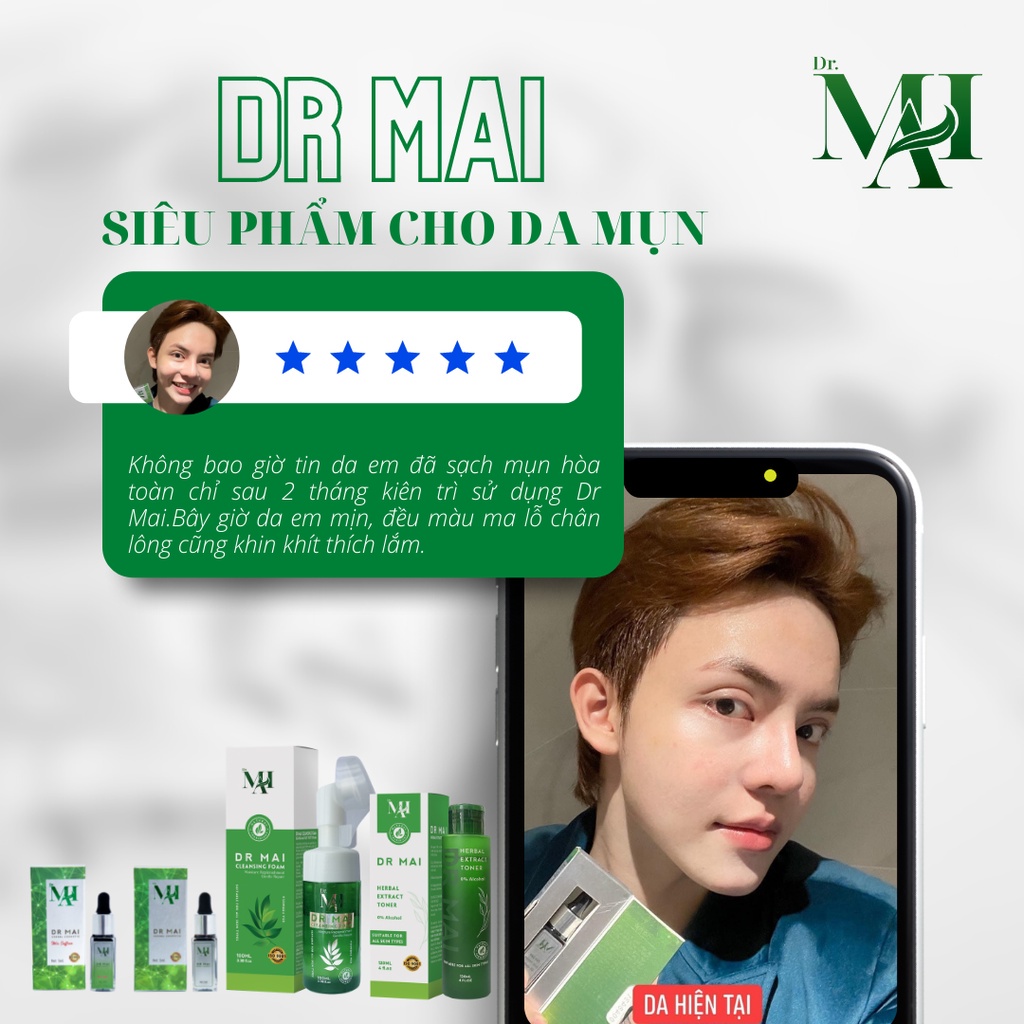 Dr Mai combo 3 hộp serum mụn Dr Mai nguyên chất 5ml lựa chọn hiệu quả cho da nhiều mụn