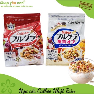 Ngũ cốc calbee, ngũ cốc hoa quả calbee nhật bản- trắng 600g và đỏ 750g