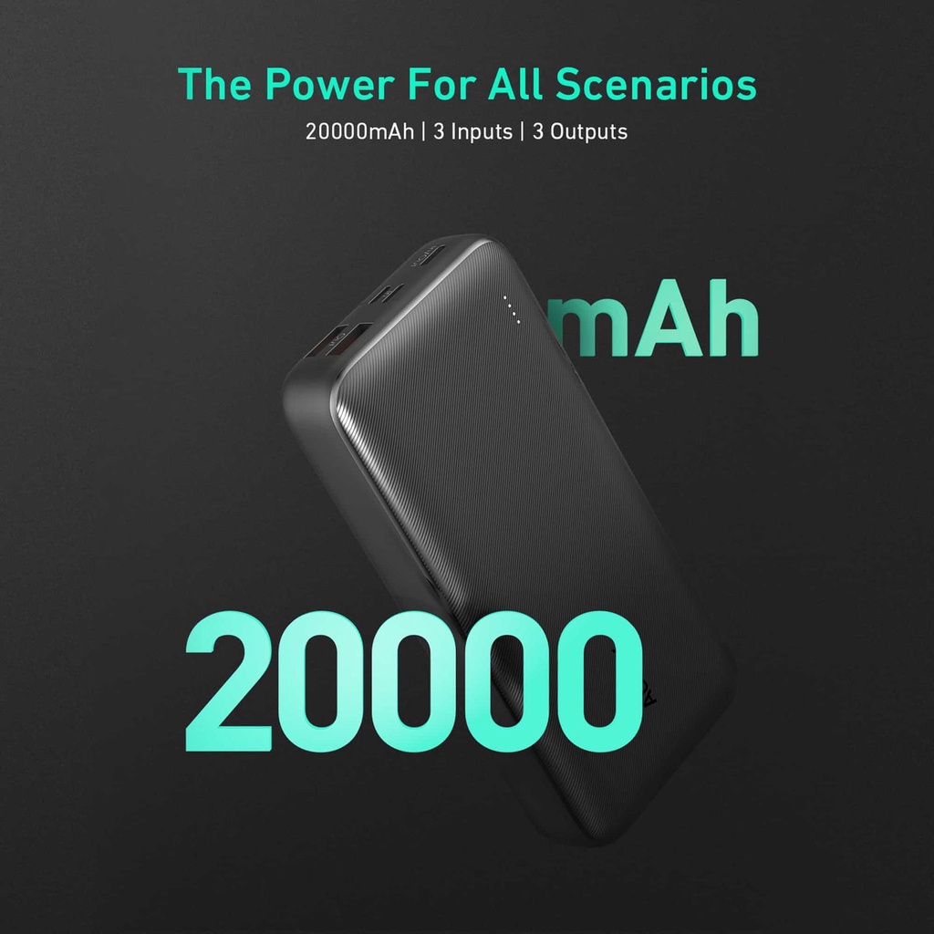 Pin sạc dự phòng AUKEY PB-N74S Basix Plus 20000mAh PD 3.0 20W & SCP 22.5W/ QC 3.0 18W