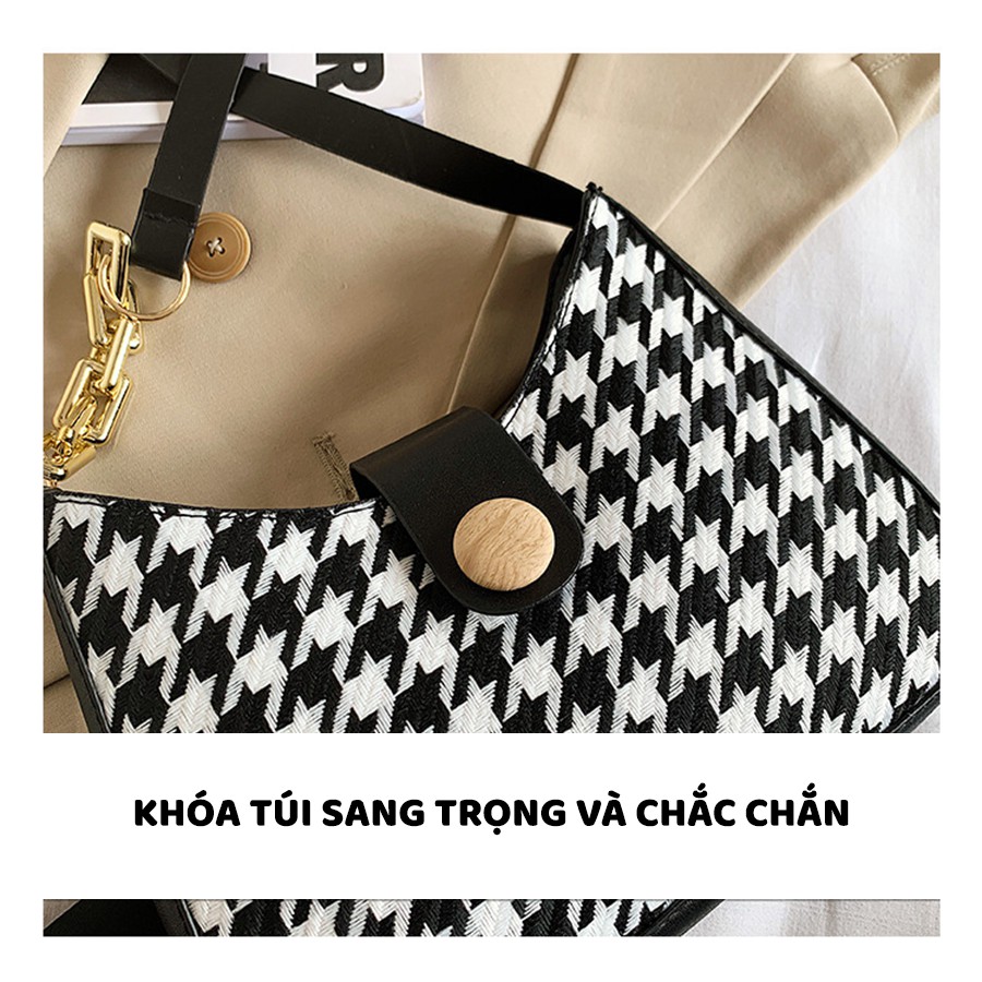 Túi Xách Đeo Vai Túi Nữ Thời Trang Thu Đông Họa Tiết HOUNDSTOOTH & Ngựa Vằn Sành Điệu - Mã XT007