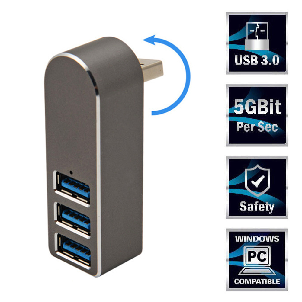 Bộ Chia 3 Cổng Usb 3.0 Tốc Độ Cao Bằng Hợp Kim Nhôm