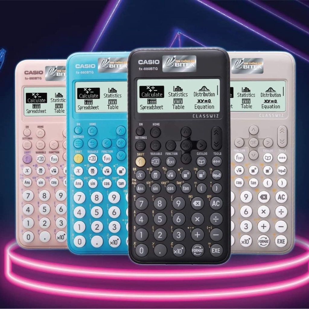 Máy Tính CASIO FX-880BTG Nhập khẩu chính hãng, Phiên bản cải tiến, bảo hành 7 năm, có tiếng Việt, Bitex, PANSHOP