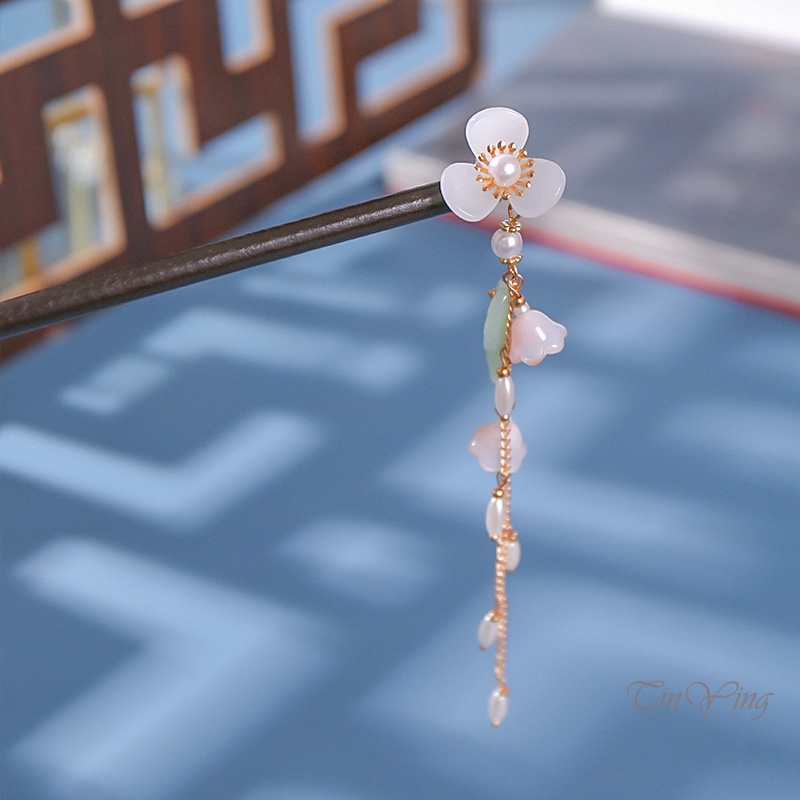 GETNOIVAS Trâm cài tóc hình hoa lá phong cách Trung Hoa