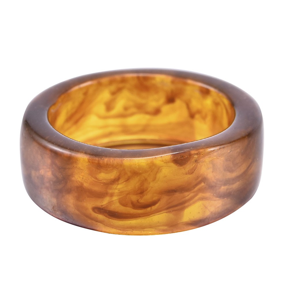 Nhẫn đeo tay mai rùa hình tròn bằng nhựa resin thời trang cho nữ
