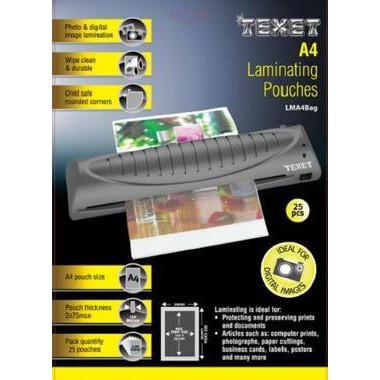 Combo 2 Màng ép Plastic khổ A4 Pack 100 tờ Texet LMA4BOX75 (trắng)