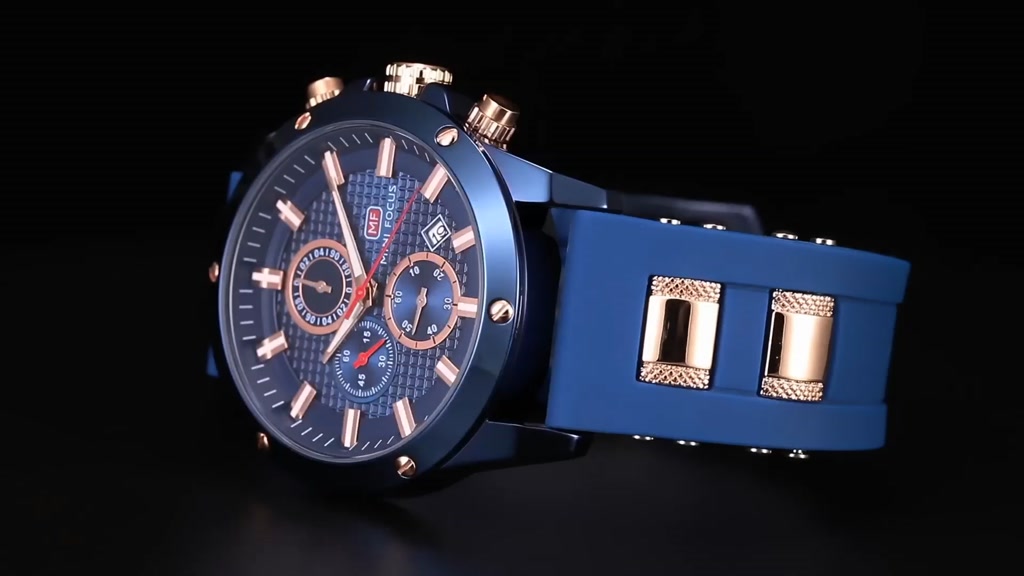 Đồng Hồ Nam MINI FOCUS MF0089G.01 Dây Silicone Đen Viền Vàng Thép Không Gỉ Mặt Tròn 46mm | BigBuy360 - bigbuy360.vn