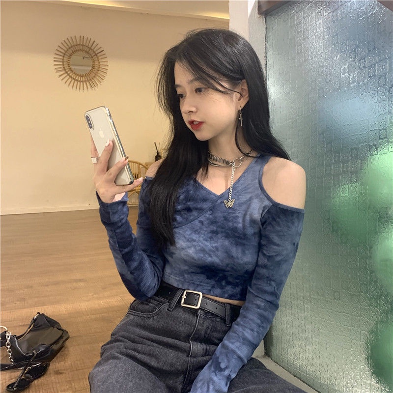 Áo Thun Lửng Tay Dài Nhuộm Màu Thời Trang Mùa Hè Mới Cho Nữ