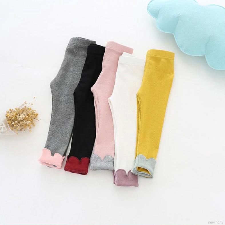 Quần legging cotton phối hoa dễ thương cho bé gái