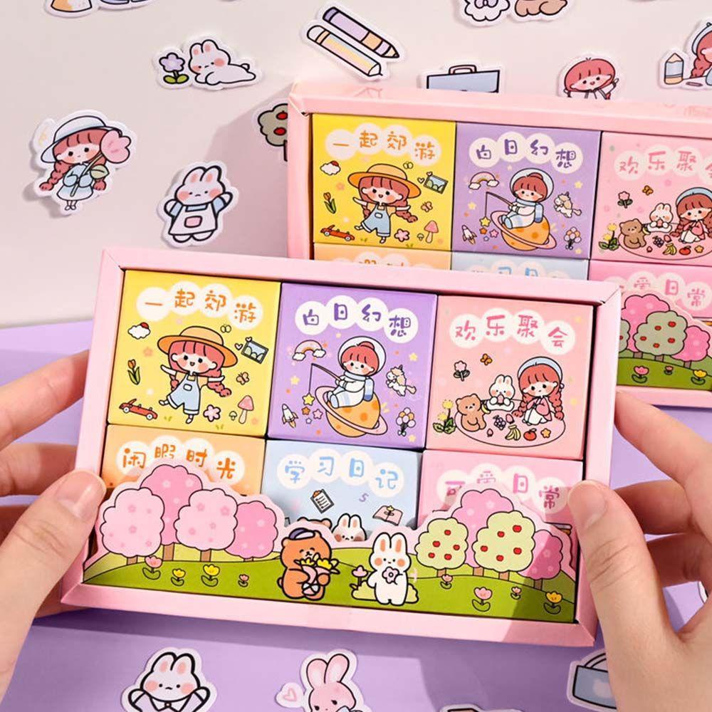 Mmluck Set Sticker Hoạt Hình Dán Trang Trí Sổ Tay DIY Quà Tặng Cho Học Sinh