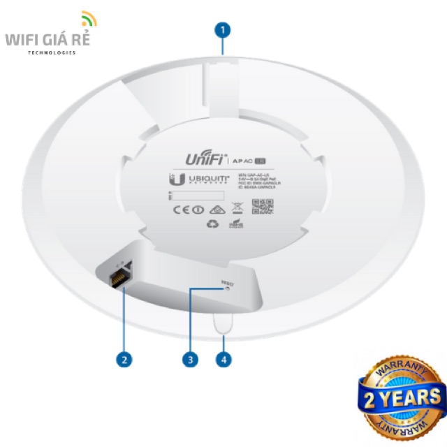 Thiết bị phát WiFi Ubiquiti UniFi AP-AC-LR, 2 băng tần, xuyên tường, Full box, mới 100%, bảo hành 2 năm, hàng chính hãng