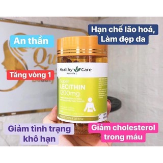 [CHĨNH HÃNG] Mầm đậu nành Úc Healthy Care Super lecithin 1200mg - 100 viên