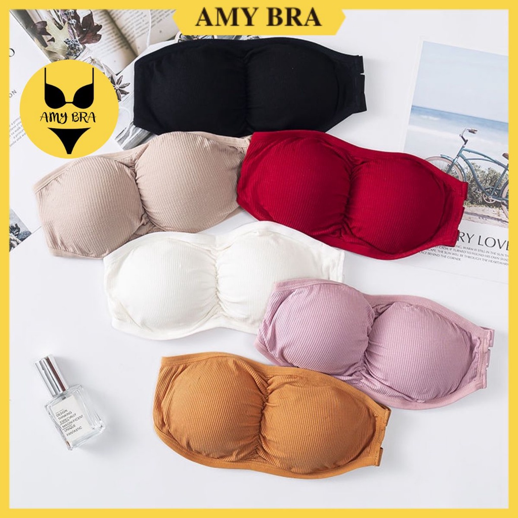 Áo Bra Không Dây - Bra Nữ Cúp Ngực 3 Nấc Cài Siêu Xinh - Áo Ngực Không Dây Mút Mỏng AMYBRA B819