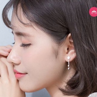 Bông tai hình sao sợi dây kéo dài đính 2 bóng nhỏ xinh xắn Lymlym Silver bạc 925 cao cấp
