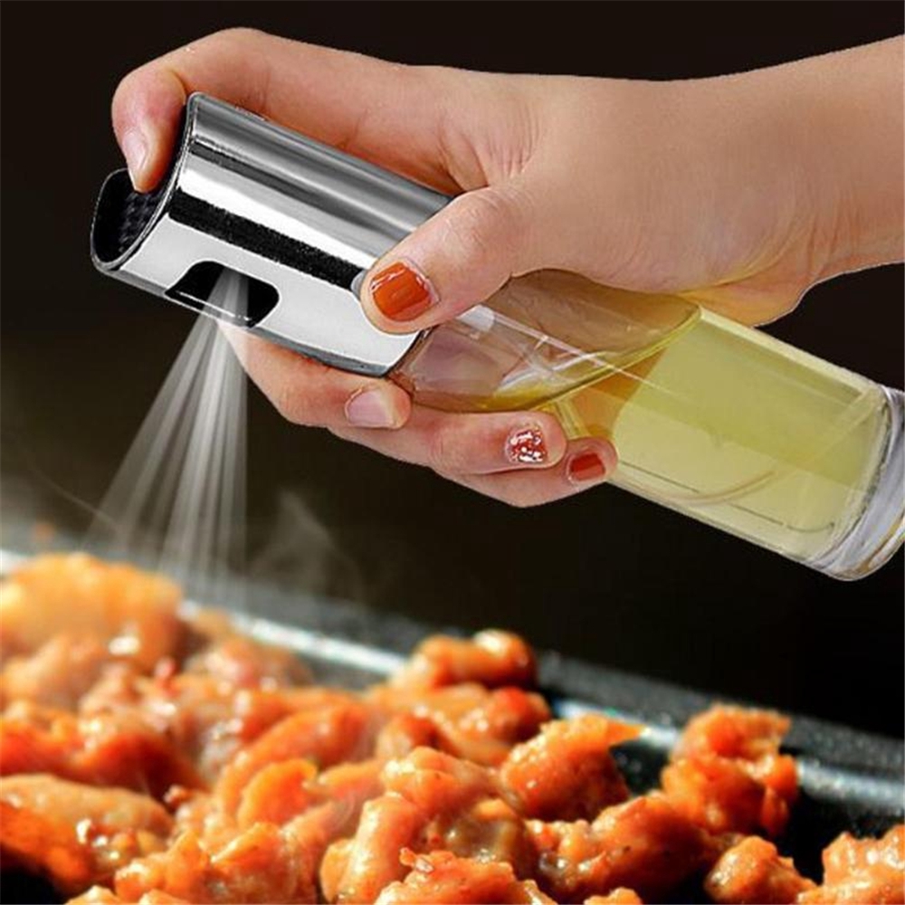 KRNY 100ml Glass Olive Oil Sprayer Leak-proof Oil Spray Bottle BBQ Tool