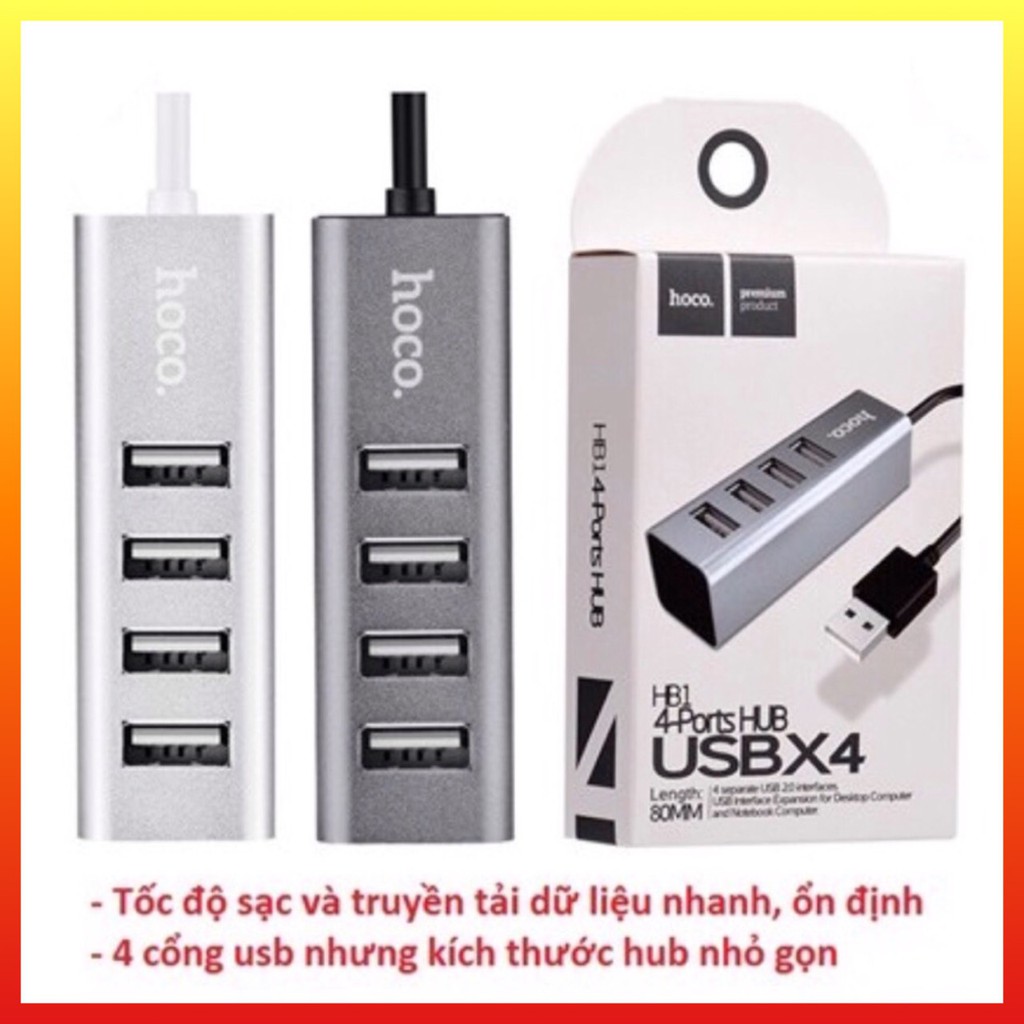 HUB Chia USB 4 Cổng Hoco HB1 Chính Hãng Màu Ngẫu Nhiên