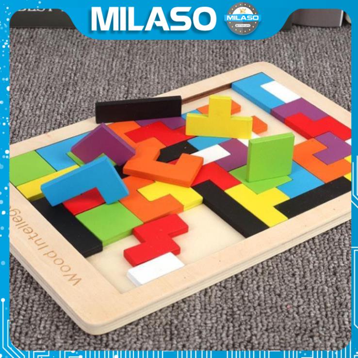 Đồ Chơi Xếp Hình Gỗ MILASO Đồ Chơi Giáo Dục Trí Uẩn Tangram Nga Phát Triển Tư Duy Thông Minh TE-001212