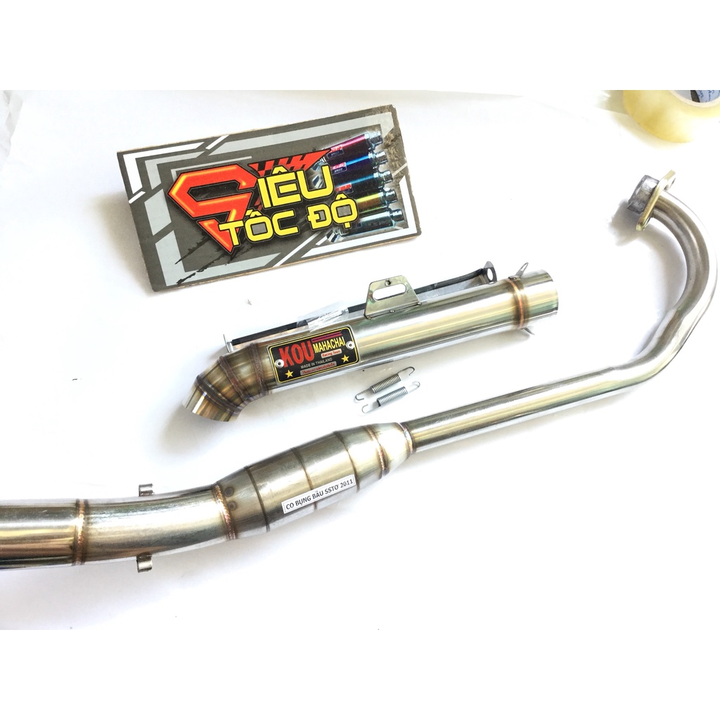 Pô kou ful cổ bầu hơi inox gắn cho nhiều loại xe