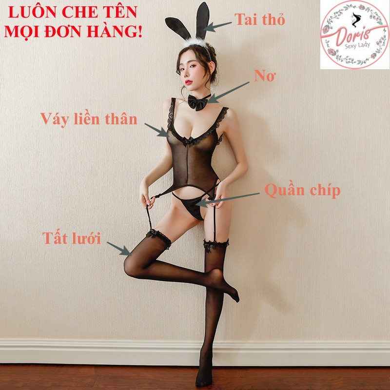 [ Che tên ] Full set đồ ngủ cosplay tai thỏ bodysuit quyến rũ gợi cảm CP001 | BigBuy360 - bigbuy360.vn