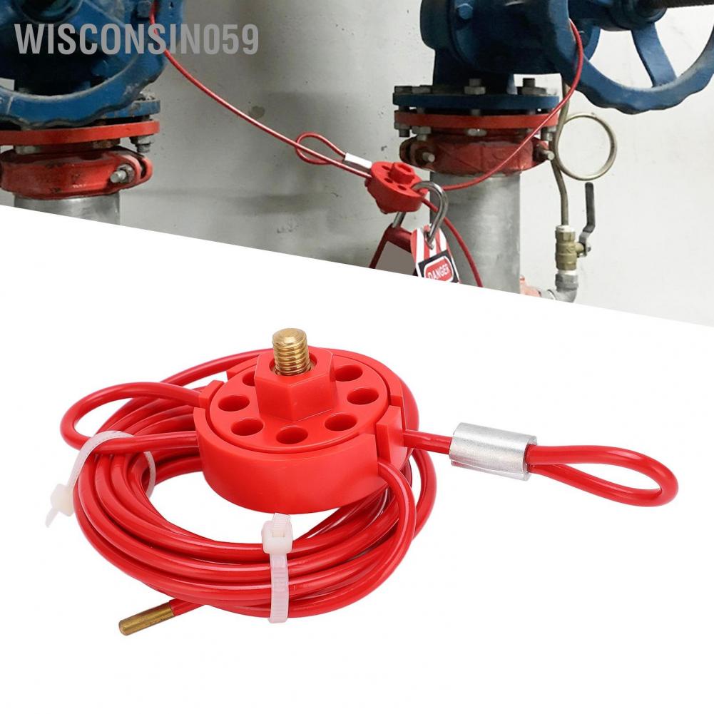 Wisconsin059 Adjustable Cable Lockout 2meters Lockable Handle Stainless Steel Tagout
