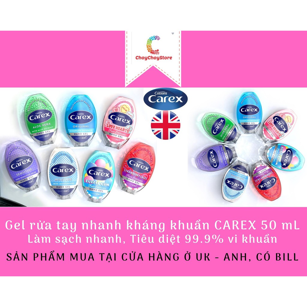 [BILL ANH - HSD 2022] Nước rửa tay khô kháng khuẩn CAREX 50 mL - Gel rửa tay nhanh Tiêu diệt 99.9% vi khuẩn