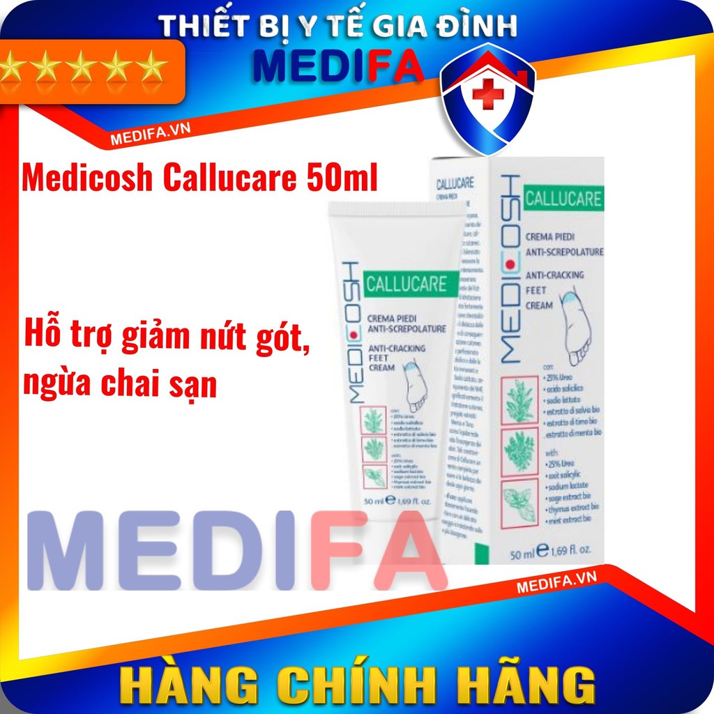 Kem hỗ trợ giảm nứt gót, dưỡng ẩm và ngừa chai sạn, hỗ trợ Medicosh Callucare 50ml