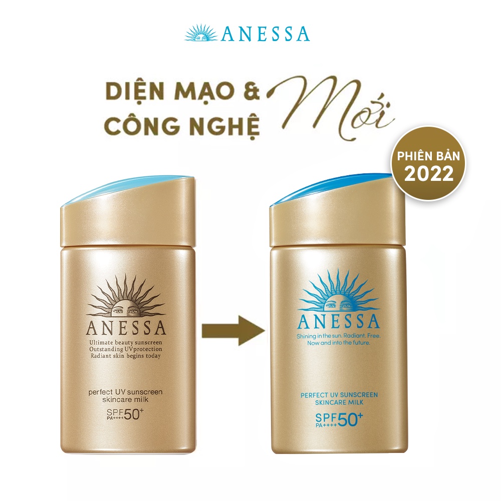 Sữa Chống Nắng Anessa Kiềm Dầu 60ml Perfect UV Sunscreen Skincare Milk SPF50+ PA+ Glam Beautique