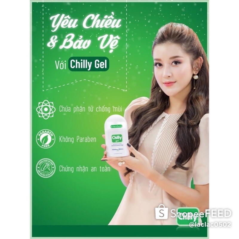 [Dung Dịch Vệ Sinh Phụ Nữ Số 1 Tại Ý] Chilly Gel 200ml(Xanh Bạc Hà The Mát)