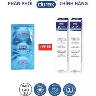 COMBO 02 TUÝP GEL BÔI TRƠN DUREX K.Y 50g KÈM 02 BAO CAO SU DUREX (loại ngẫu nhiên)