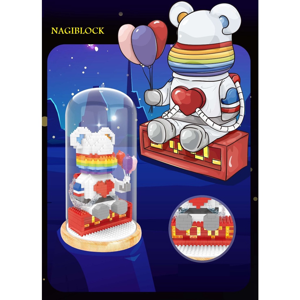 Bộ lắp ráp BEARBRICK Phi hành gia- Wise 2719/2720/2721