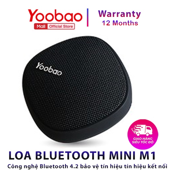 Loa Bluetooth mini Yoobao M1 - Dung lượng 2000mAh - Công suất 3W - Hàng chính hãng - Bảo hành 12 tháng 1 đổi 1