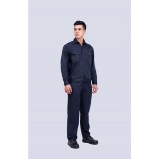 Bộ quần áo bảo hộ công nhân màu xanh đen