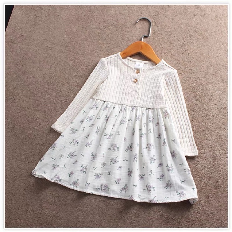 Váy dài tay bé gái Target 1-8 tuổi 🌈 Váy cotton thun cao cấp xuất dư 0622