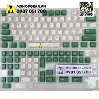 Keycap PBT Green white - Xanh lá thick pbt oem profile doubleshot