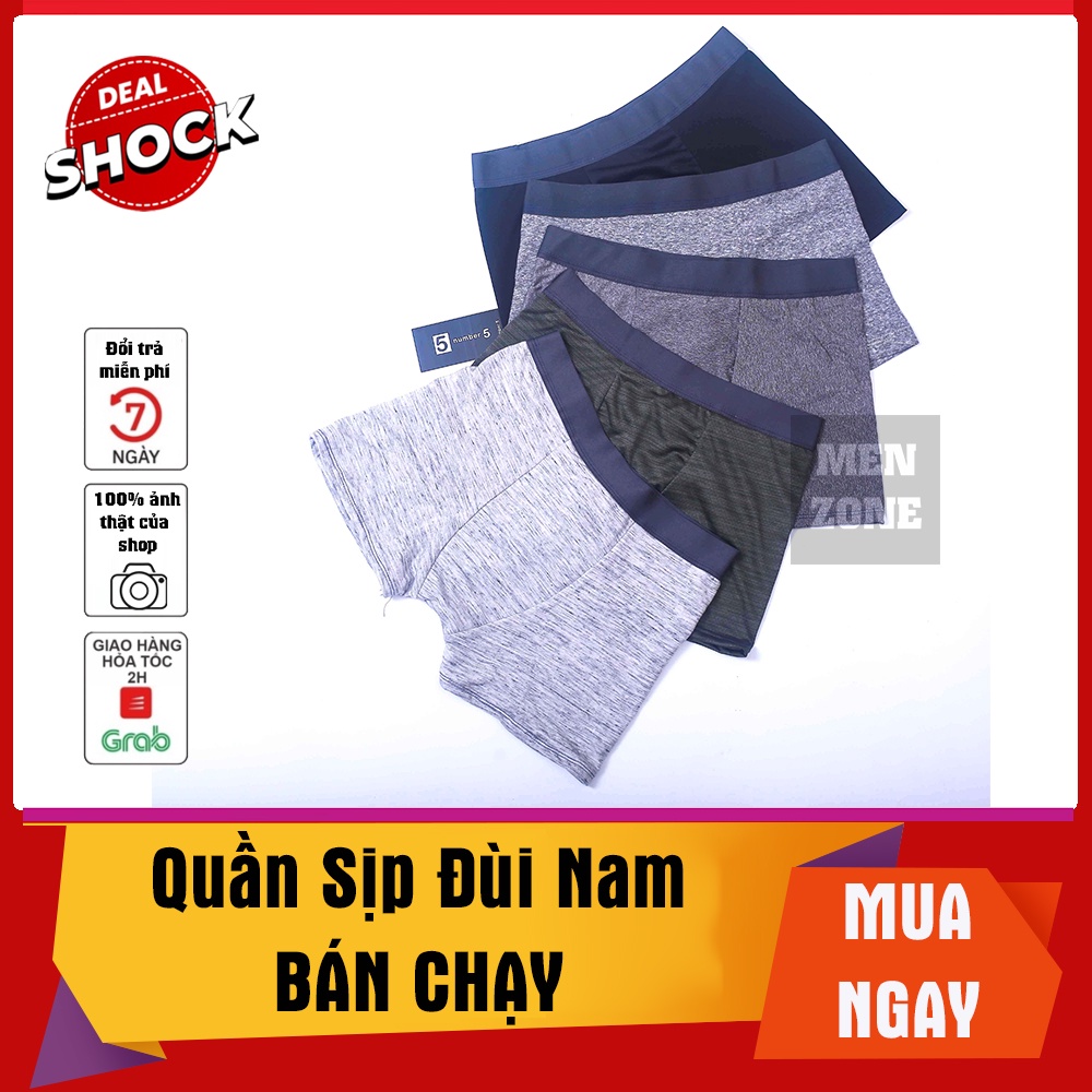 Combo 5 Quần Sịp Đùi Co Giãn 4 Chiều, Quần Sịp Boxer Nam Thông Dụng Cực Thoáng