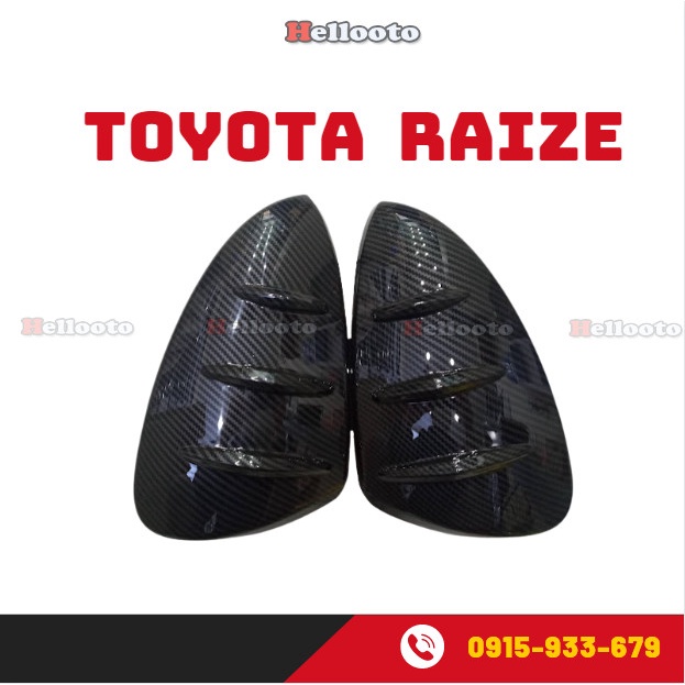Bộ 2 ốp gáo gương xe Toyota Raize 2021 2022 2023 Mẫu Carbon Cao Cấp thể thao - tặng kèm keo tăng dính
