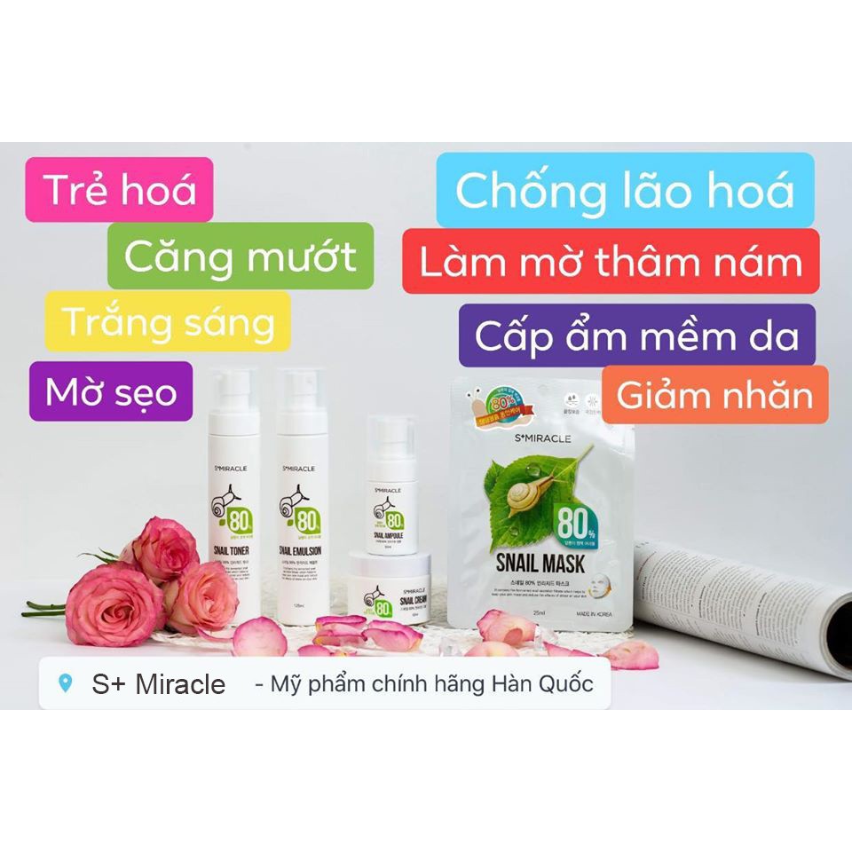 Bộ sản phẩm Tái Tạo và Dưỡng Trắng Da Ốc Sên S+Miracle Hàn Quốc chính hãng