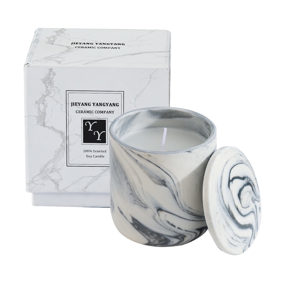 Cốc Đựng Nến Thơm Vân Đá Kèm Nắp Size 250Ml ~ 8.5Oz Nhận Đặt Màu Theo Yêu Cầu DIY