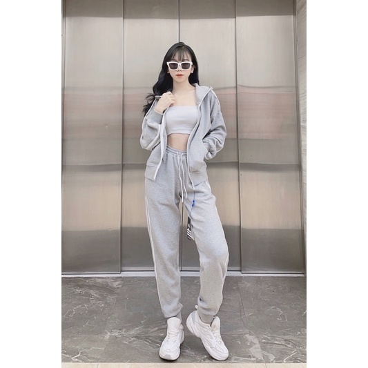 Set bộ đồ thể thao nữ adidas cao cáp 3 sọc full màu vải dư M3350023