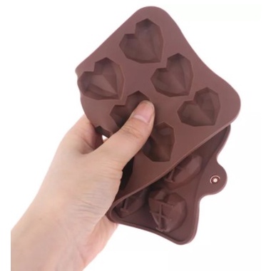 Khuôn sô cô la hình trái tim 15 ô 3D