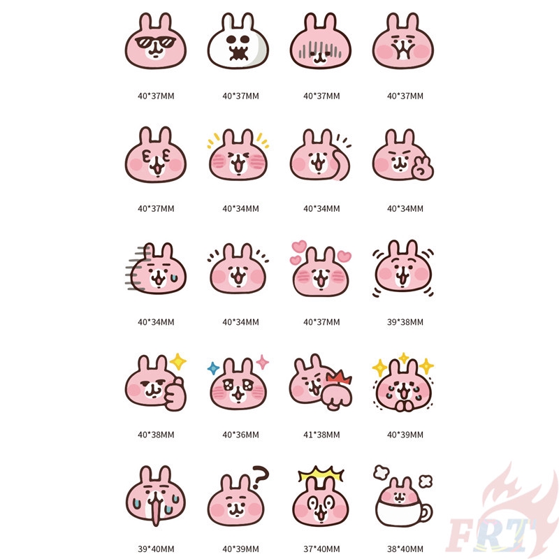 ❉ Piske &amp; Usagi - Kanahei Stickers A ❉ 40Pcs/Set DIY Decals Stickers for Album Diary Laptop Scrapbooks Skateboard