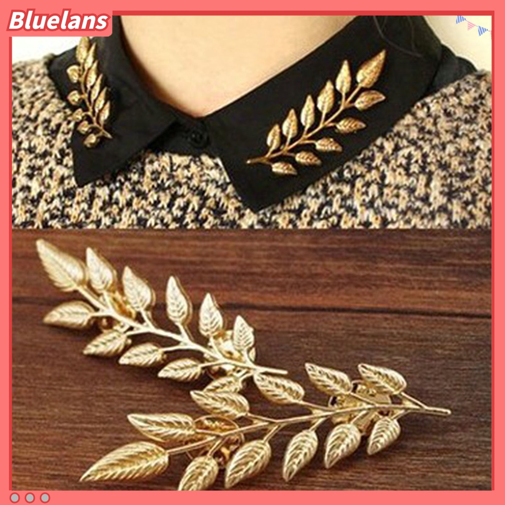 1 Cặp Ghim Cài Áo Hình Chiếc Lá Trang Trí Quần Áo Dài 48h