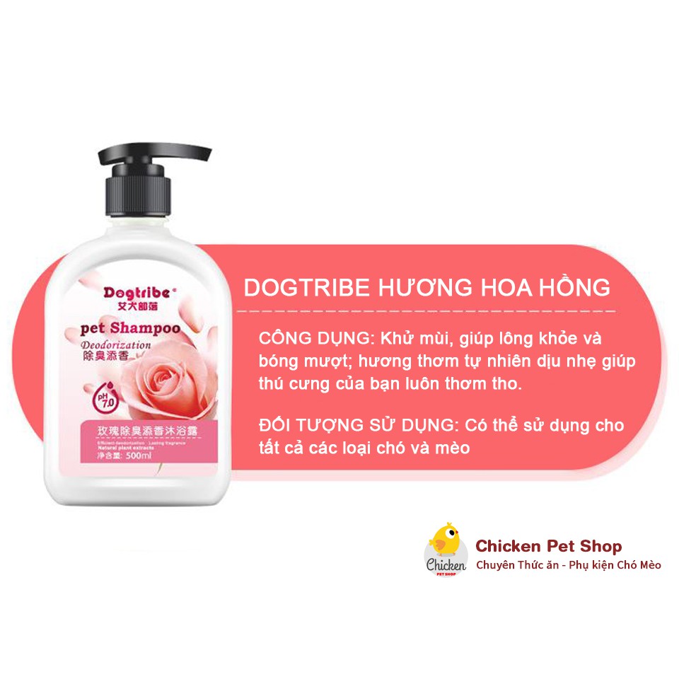 Sữa tắm Chó Mèo Dogtribe 500ml (Nhiều Hương Lựa Chọn)