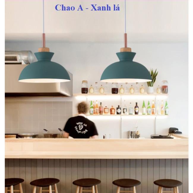 [Hàng Xịn Sò] Đèn Thả Trần Chao Nhôm Đuôi Gỗ A/B/C, Mẫu Đèn Trang Trí Hiện Đại