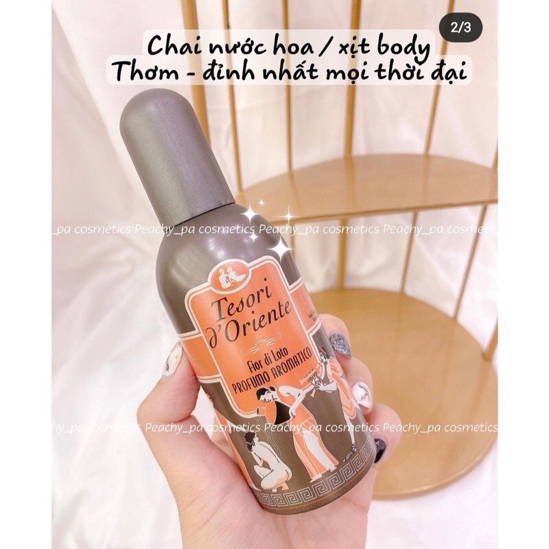 Xịt Thơm Body Tesori Nâu Hoa Sen 100ml , Xịt Body Mist Tesori Hương Nước Hoa mùi Hoa Sen Nâu