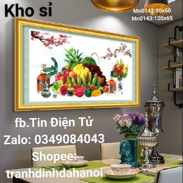 Tranh thêu chữ thập Mâm ngũ quả MN0142 ( 90x50), MN0143 (120x65)