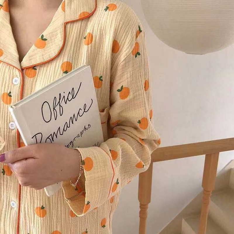 Bộ đồ ngủ dài tay Size lớn xinh xắn theo phong cách xuân thu nhật bản