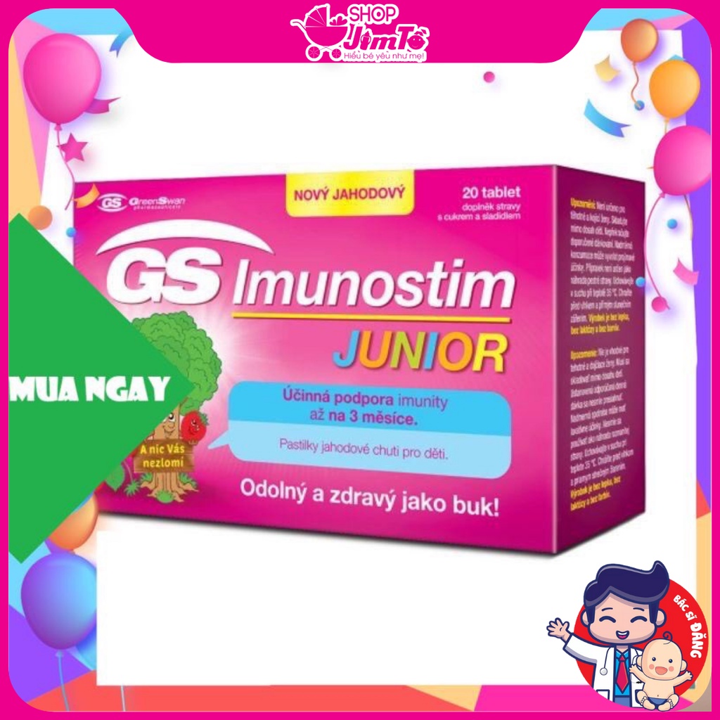 📣Chính Hãng 📣 Tăng đề kháng GS Imunostim Junior Tăng Cường Sức Khoẻ Đường Hô Hấp Hộp 20 Viên
