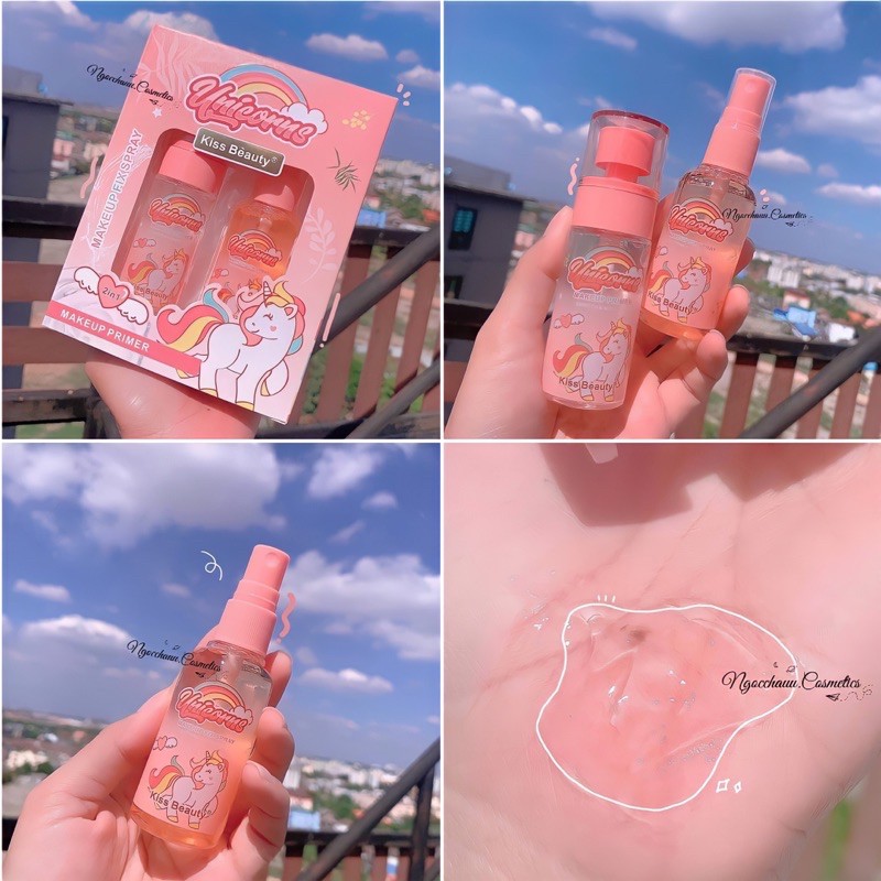 BỘ ĐÔI KEM LÓT VÀ XỊT KHOÁNG UNICORN KISSBEAUTY | BigBuy360 - bigbuy360.vn