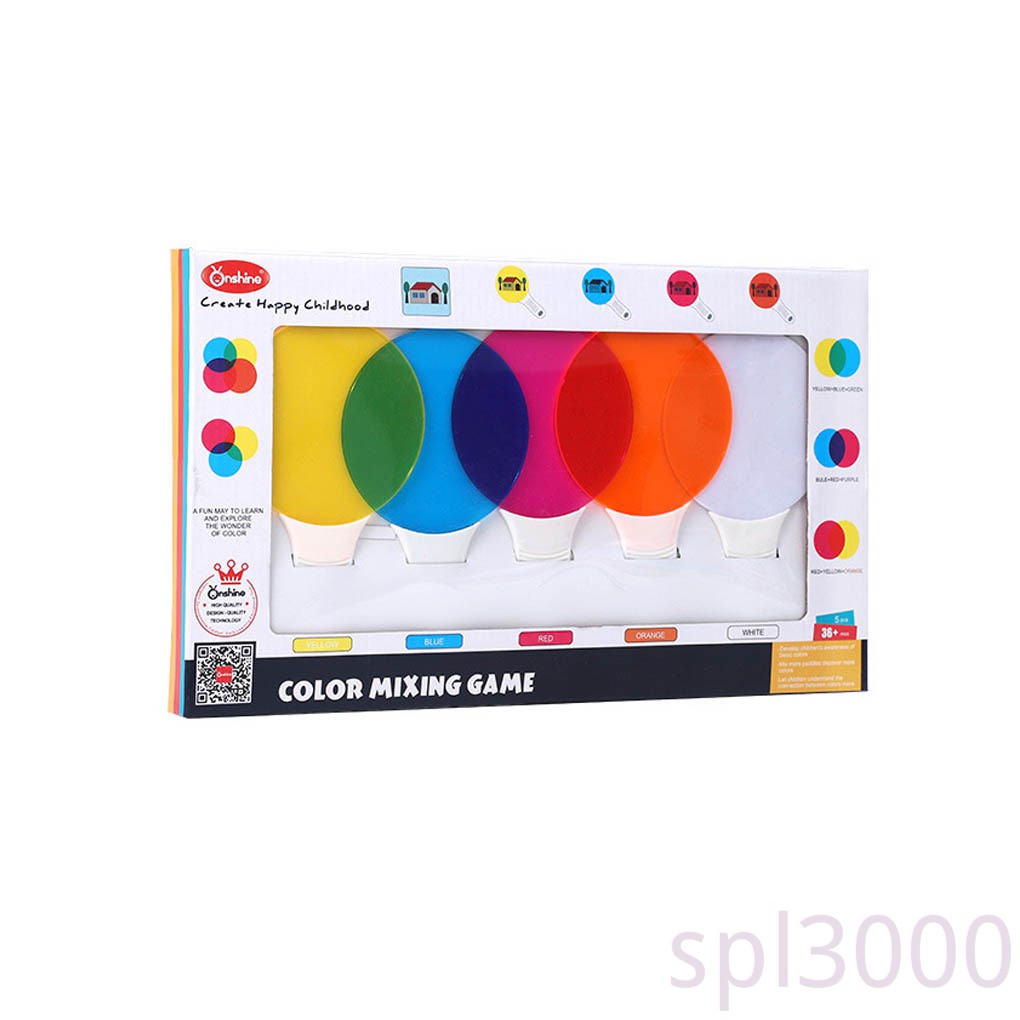 Set 5 thẻ bảng màu sắc trong suốt dành cho học phối màu tiện lợi