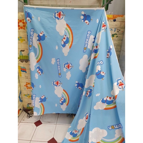 Vải hoạt hình may ga gối cho bé trai bé gái hình doraemon